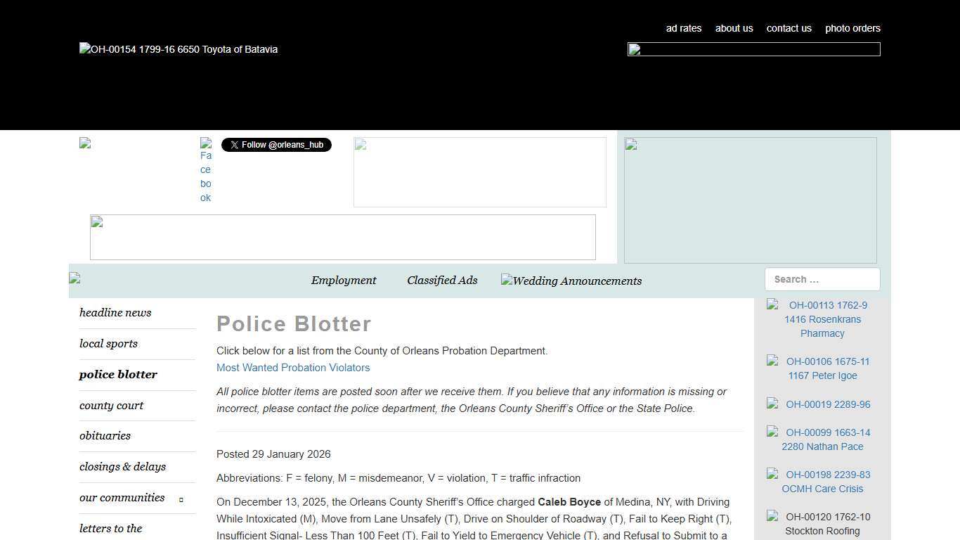 Police Blotter - Community News, Events, & Information Orleans Hub